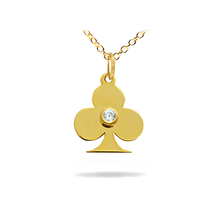 14K Solid Gold Symbol Diamond Necklace - Club